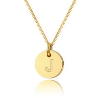 Zlatna početna ogrlica za žene 14K Zlatna obloga s okruglim diskom privjesak Ogrlica za žene djevojke nakit darovi