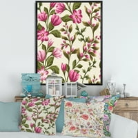DesignArt 'Pink Vintage Wildflowers' tradicionalno uokvireno platno zidne umjetničke ispis