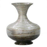22 - inčna pletena bambusova vaza-bambus u istrošenim srebrno-crnim tonovima