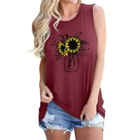 Scyoekwg/ ženska majica na бретелях, ljetne majice bez rukava s cvjetnim ispis, majice s grafičkim po cijeloj