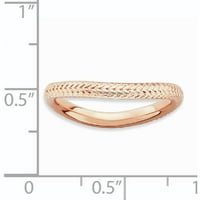 Prsten od sterling srebra s poliranom ružičastom pločom u obliku vala