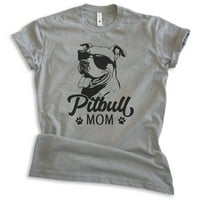 Majica za mamu Pitbull, Ženska majica za pse, vlasnica Pitbull terijera, najbolji poklon za mamu psa, tamno siva