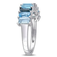 2-karatni ženski prsten za obljetnicu s pola stoljeća i plavim topazom