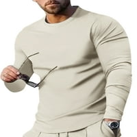 Muška jednobojna modna bluza u donjem rublju, ugrađeni pulover za svakodnevno nošenje, udobni sportski topovi,