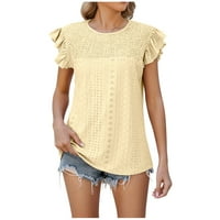 2 / ljetna Ženska majica s okruglim vratom s ramena, ženski puloveri, modni vrhovi s volanima na rukavima, Obična