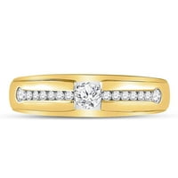 10k žuto zlato okrugli dijamantni pasijans vjenčani bend prsten cttw
