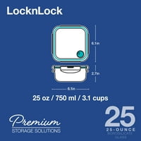 Locknlock Performance Stakleni odzračni spremnik hrane, 25 unci, set od tri